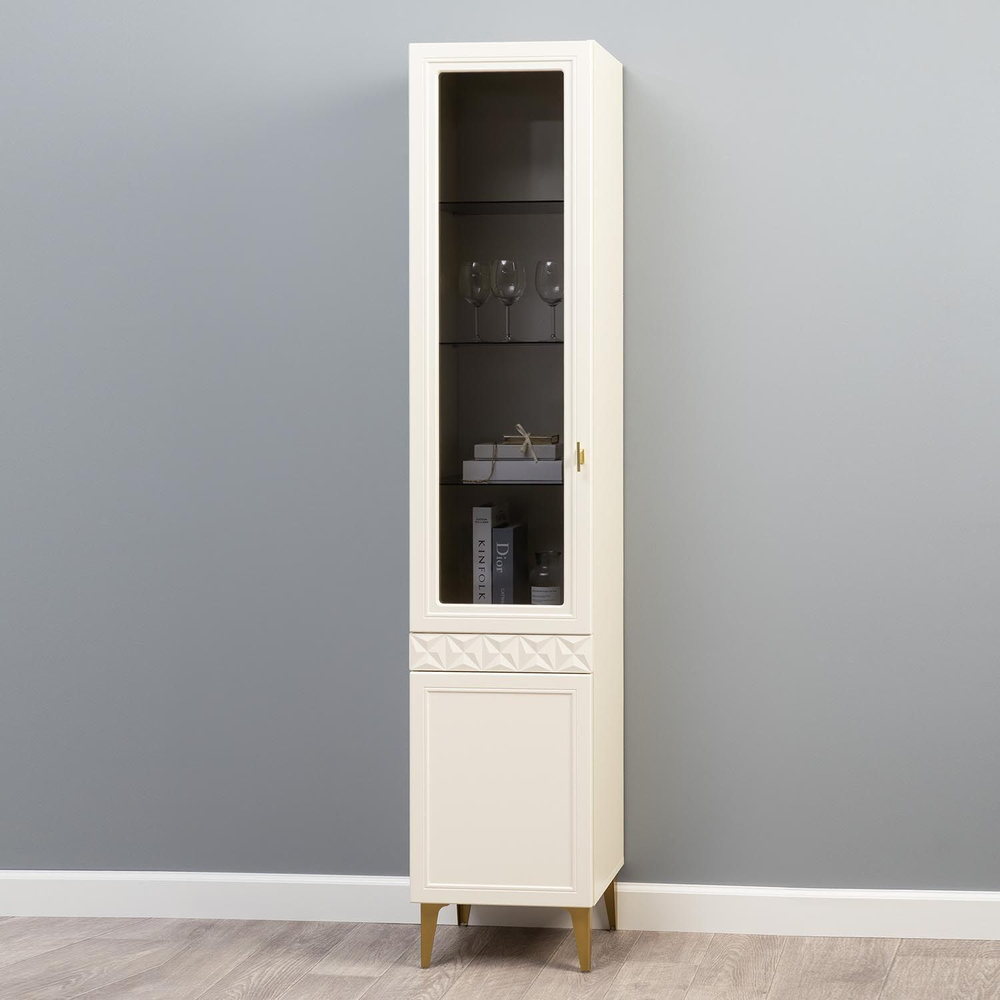 Марион шкаф-витрина 16.397.01 Слоновая кость