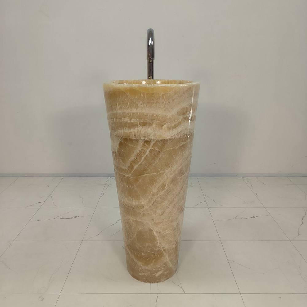 Раковина напольная из оникса Yellow ON-55007 90*40*40  0205