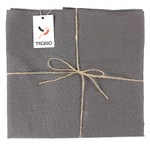 Скатерть на стол из умягченного льна с декоративной обработкой темно-серого цвета Essential, 143х143