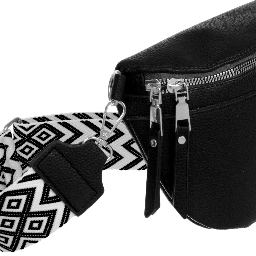 Сумка женская через плечо «ИМАНИ», цвет черный, три кармана, 24*19*7*5см (лейбл Ultramarine)