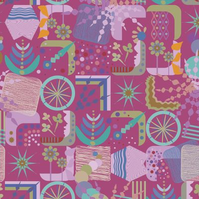 geometric abstraction doodle stripes flowers