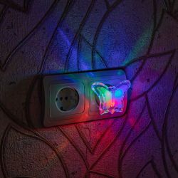 DTL-308-Бабочка-RGB-3LED-0.5W Светильник-ночник. Без выключателя. Блистер