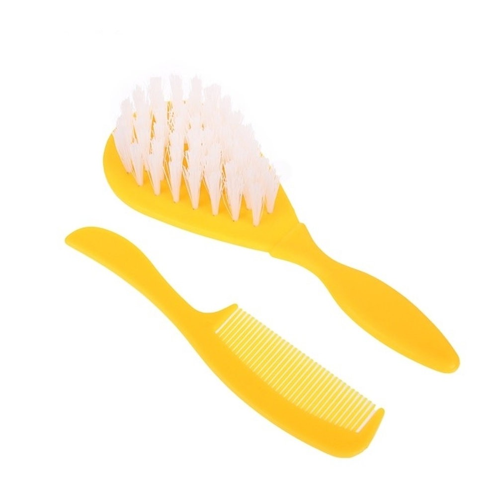 Расчёска детская + массажная щётка для волос «Наше счастье», от 0 мес., цвет жёлтый 3039821