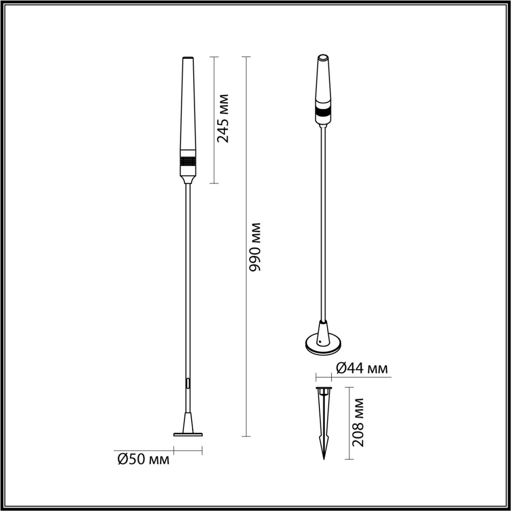 7020/4GA NATURE ODL25 656 Ландшафтный светильник 990мм металл/акрил IP65 LED 3W CRI 90 3000K 360° 24V CANNA (нужен драйвер 357781/357782)