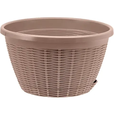 Кашпо для цветов пластиковое 4,5л d-27см Подвесное с поддоном Фраппе