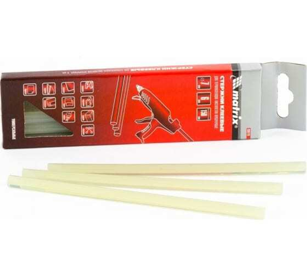 СТЕРЖНИ КЛЕЕВЫЕ MATRIX ПРОЗРАЧНЫЕ 7Х150ММ 6ШТ 930710