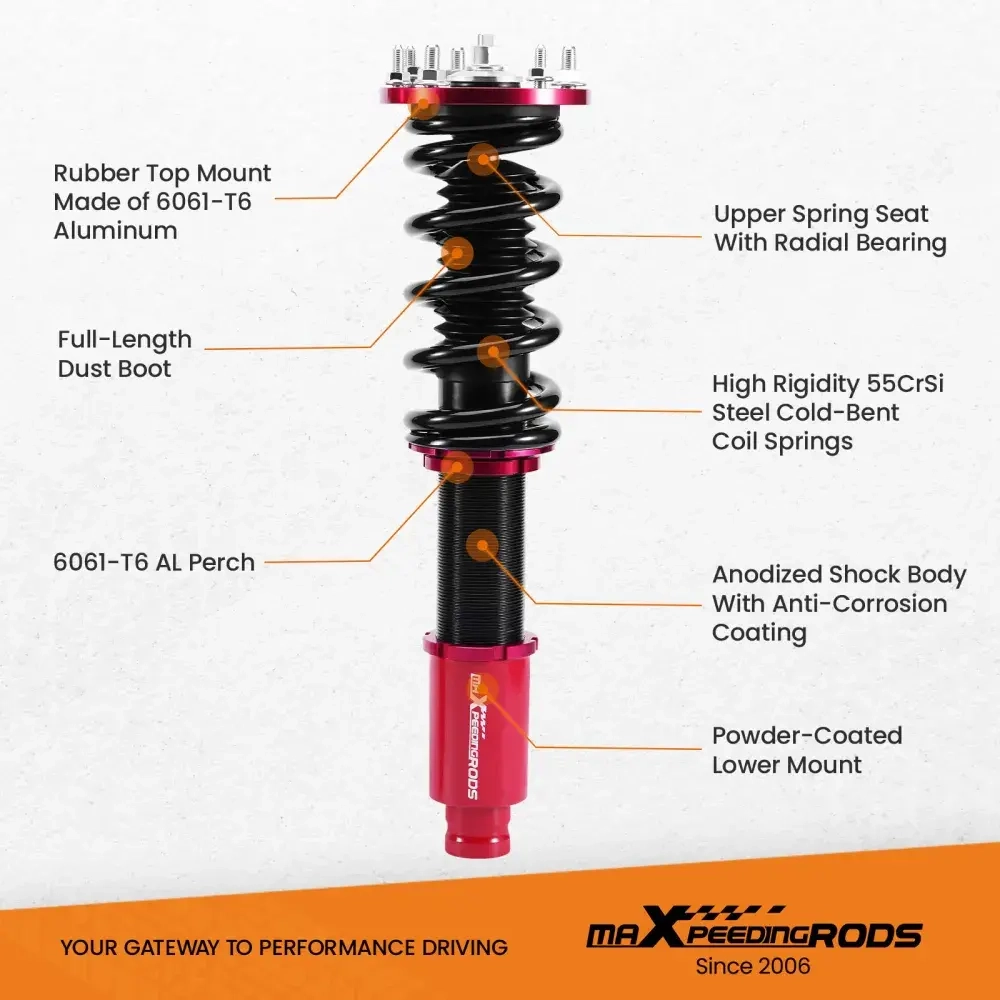 Racing Coilovers Lowering Kit подходит для автомобиля Honda Accord 08-12 compatible for Acura TSX 09-14