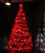 Искусственная красная елка «Искристая красная» (пвх) 210 см / 2.1 м