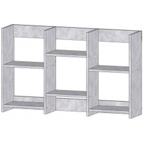 Полка книжная средняя Цемент светлый