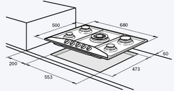 Встраиваемая газовая варочная панель DeLonghi AV 57 PRO