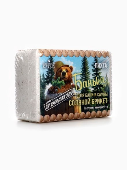 Соляной брикет для бани "Банька" пихта, 500 г
