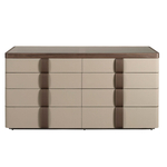 Комод 7203 из кожи, ореха и полированной стали