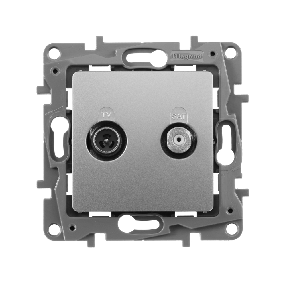 Розетка TV-SAT двухкабельная - алюминий ETIKA Legrand