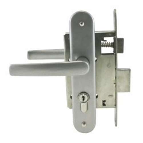 Замок врезной Птимаш ЗВ4-3.08 (ЗВ4-1.55) хром СТЯЖКИ м/о 55, с/руч  /8839