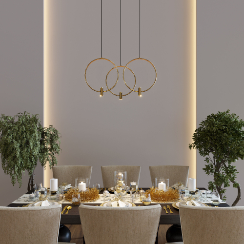 Подвесной светодиодный светильник Eurosvet Layla 50257/3 LED черный/ латунь