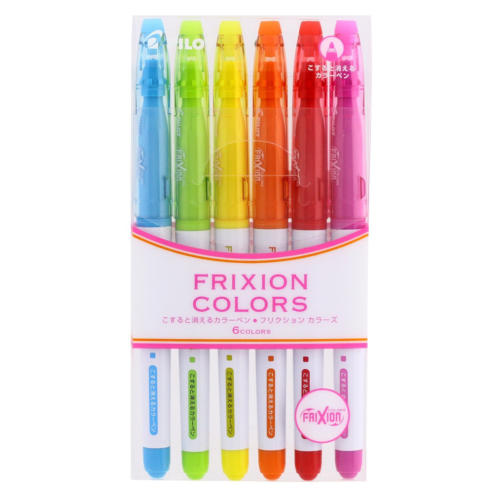 Стираемые маркеры Pilot FriXion Colors (6 цветов — набор №1)