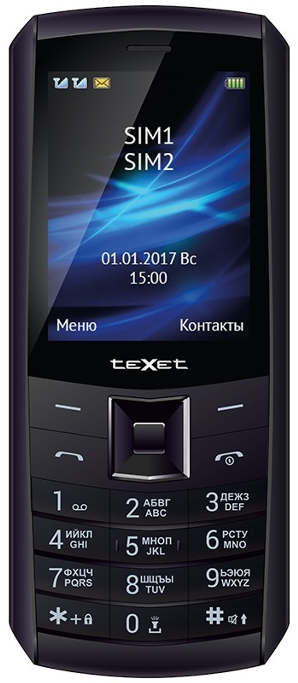 Мобильный телефон teXet TM-D328 черный