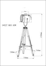 K2KM018F Торшер 31*45*170см