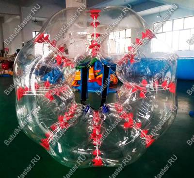 Бампербол ТПУ, диаметр 1,2 м, с красными держателями