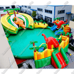 Коммерческий надувной батут с бассейном «Дино-оазис» 23*23*5,5 м