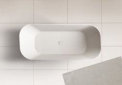 Ванна из искусственного камня ABBER Stein AS9609 белая матовая  170x75 см