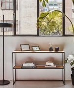 Yoana Консоль из дубового шпона и черного металла 120 x 80 cm