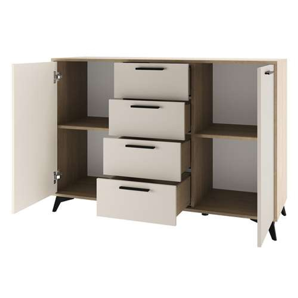 Комод 1360 2С4Я "ЕВА" Дуб Экспрессив - Сатин