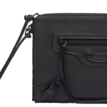 Balenciaga Cow Leather Makeup Bag Clutch Women"s Black