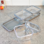 Набор емкостей для сыпучих 3шт 0,4л на подставке "Cubbo Scandi", серый