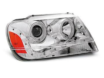 Передние фары Jeep Grand Cherokee WJ daylight chrome