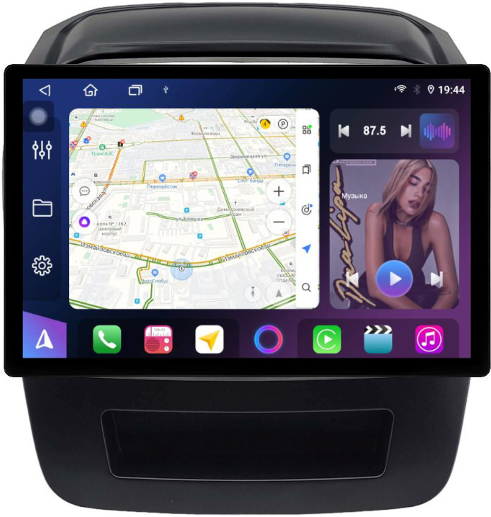 Магнитола для KIA Sorento 2 XM 2012-2016 (климат на ШГУ, рамка большая) - FarCar BX877 монитор 13" 2K QLED на Android 13, TS10, 6+128, CarPlay, 4G SIM-слот