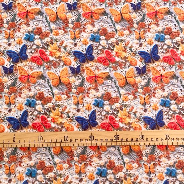 ИМИТАЦИЯ ЦВЕТОЧНОЙ ВЫШИВКИ #5, 100% хлопок Handmade Fabrics 2