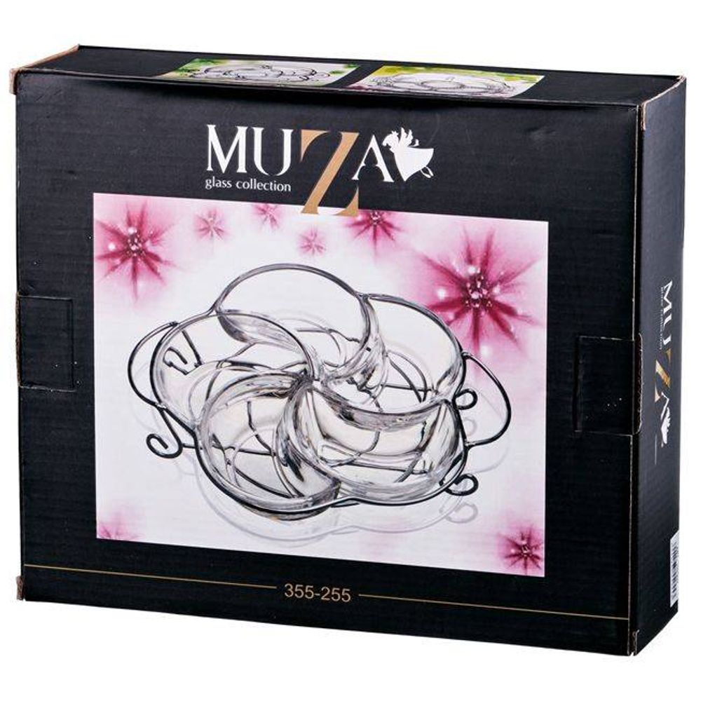 МЕНАЖНИЦА 5-ТИ СЕКЦИОННАЯ 28*23*6 СМ. НА МЕТАЛ.ПОДСТАВКЕ. КОЛЛЕКЦИЯ "MUZA" (КОР=6ШТ.)