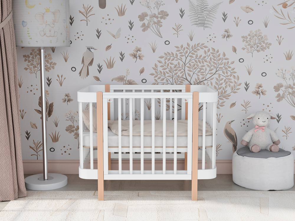 Кровать Incanto Mimi продольный маятник цвет белый/бук