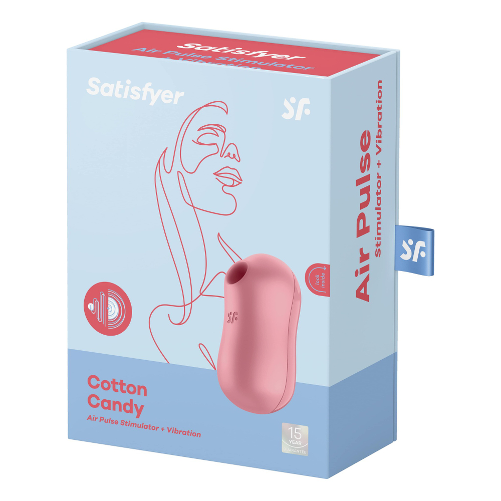 Вакуумно-волновой стимулятор с вибрацией Satisfyer Cotton Candy, розовый