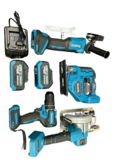 Инструменты аккумуляторные в кейсе 4в1 Лобзик, Болгарка, Шуруповерт , Дисковая пила