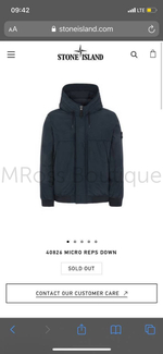 Мужская черная куртка Stone Island Micro Reps Down 40826