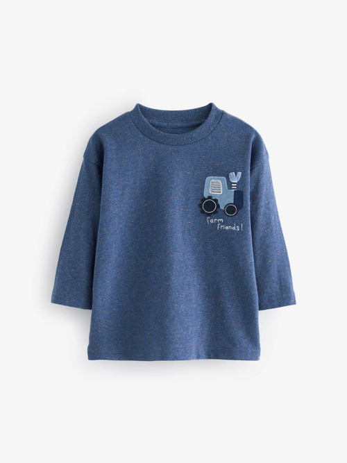 Лонгслив для мальчика Next 642-853, 3 шт., Темно-синий, Белый, Голубой