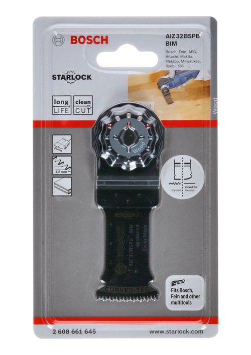 Погружное пильное полотно BIM AIZ 32 BSPB Hard Wood BOSCH 2608661645