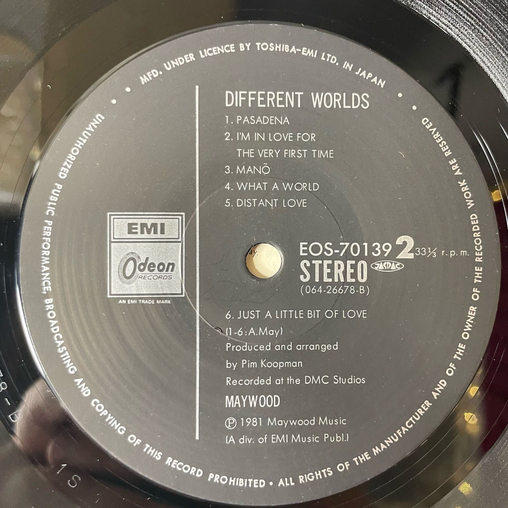 Винтажная виниловая пластинка LP Maywood Different Worlds (Japan 1981) (Obi) Gone Without A Reason