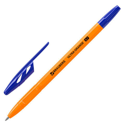 Ручка шариковая BRAUBERG "ULTRA ORANGE", СИНЯЯ, узел 0,7 мм,чернила ГЕРМАНИЯ, наконечник ШВЕЙЦАРИЯ