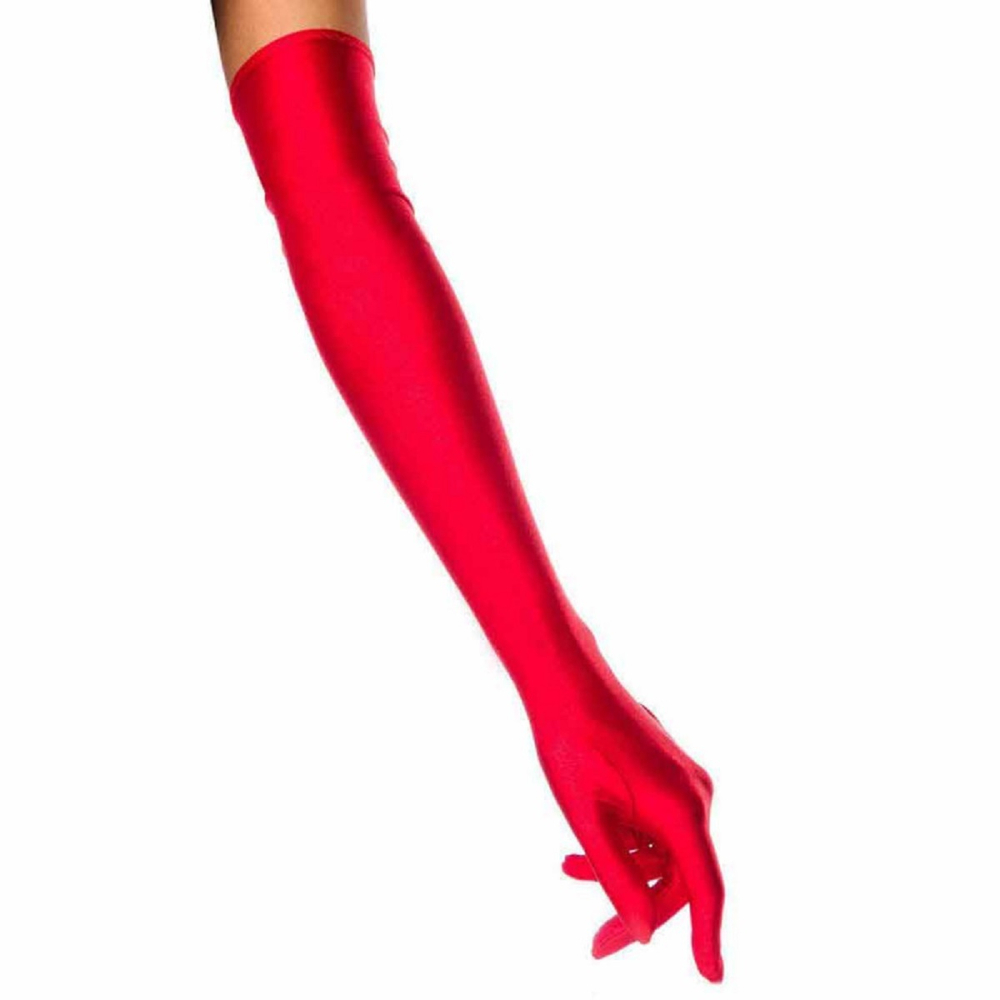 Перчатки трикотажные длинные красные