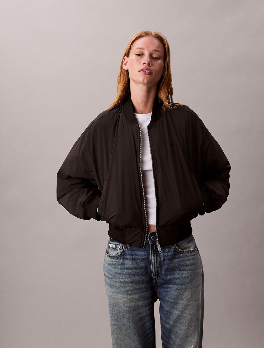 Утепленный бомбер Calvin Klein Logo Graphic Padded Bomber Jacket Black