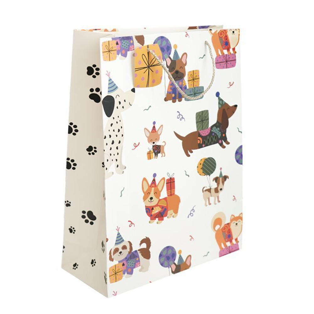 Пакет подарочный "Собачки с подарками" 31*12*42 см