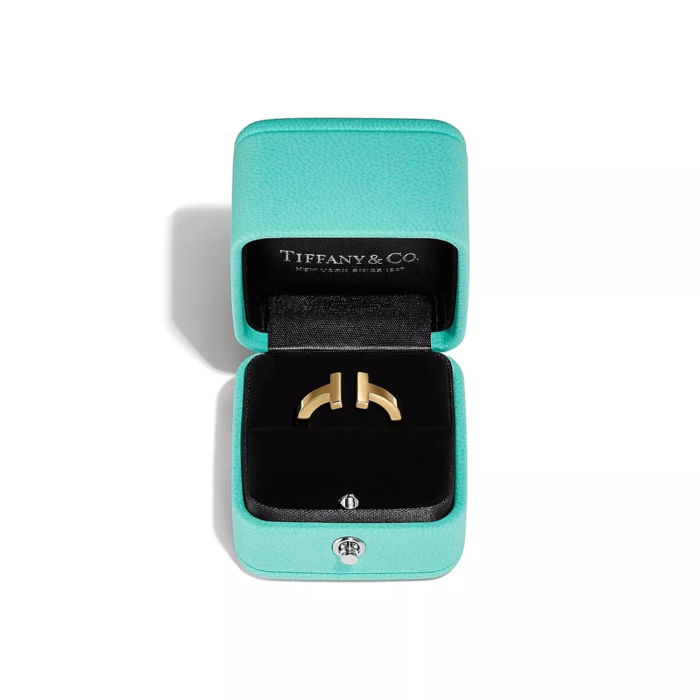 Кольцо из жёлтого золота 18k, Tiffany💠Square ,коллекция T