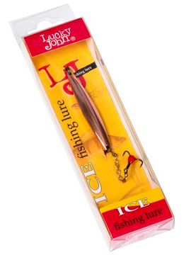 Блесна вертикальная зимняя Lucky John NAIL BLADE с цепочкой и тройником 45мм C блистер