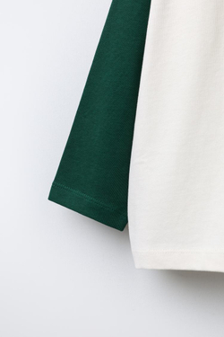 ZARA ФУТБОЛКА С РУКАВАМИ РЕГЛАН, ЗЕЛЕНЫЙ