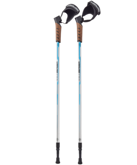 Скандинавские палки Nimbus, 77-135 см, 2-секционные, серебристый/голубой