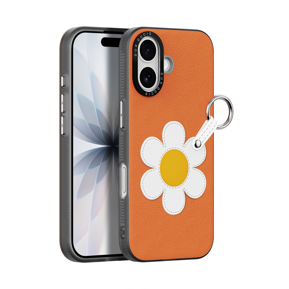 Чехол оранжевого цвета (Daisy Edition) для iPhone 17, серия Luvy Series Case (со съемным ремешком) от Dux Ducis