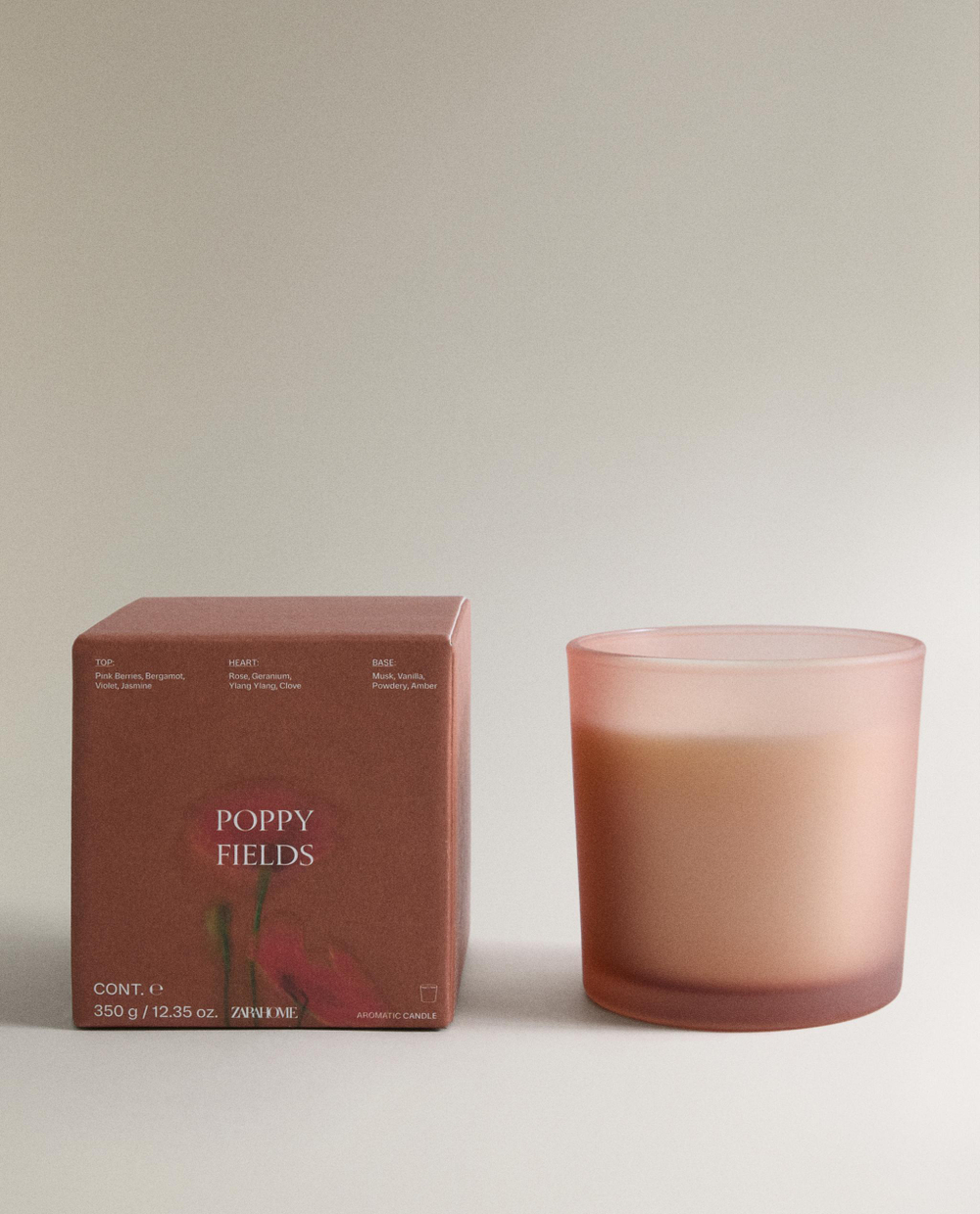 Zara Home Ароматическая свеча Poppy Fields, 350 г, аромат для дома